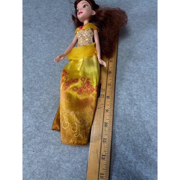 Disney Princess Belle Doll 12" Beauty & The Beast Royal Shimmer Yellow Dress - Picture 5 of 6